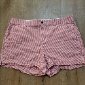 Red Shorts with White Pinstripes Size 16